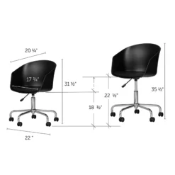 South Shore Interface Pure White Desk And 1 Flam Black Swivel Chair Set -CYMAX Sales 2291726 7 L