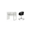 South Shore Interface Pure White Desk And 1 Flam Black Swivel Chair Set -CYMAX Sales 2291726 L