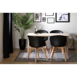 South Shore Interface White 2Drawer Desk&1 Flam Black Chair With Wooden Legs Set 15 South Shore Interface White 2Drawer Desk&1 Flam Black Chair With Wooden Legs Set -CYMAX Sales 2291762 5 L