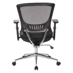 Mesh Screen Back Manager's Chair With Height Adjustable Arms In Black Fabric -CYMAX Sales 2293146 4 L