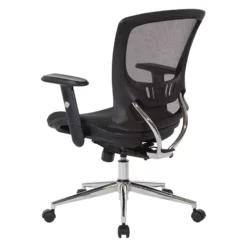 Mesh Screen Back Manager's Chair With Height Adjustable Arms In Black Fabric -CYMAX Sales 2293146 5 L