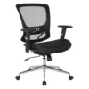 Mesh Screen Back Manager's Chair With Height Adjustable Arms In Black Fabric 1 Mesh Screen Back Manager's Chair With Height Adjustable Arms In Black Fabric -CYMAX Sales 2293146 L