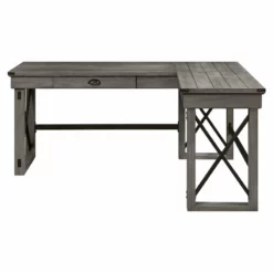 ACME Talmar Writing Desk With Lift Top In Marble Top And Weathered Gray Finish -CYMAX Sales 2297325 4 L 1