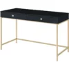 ACME Ottey Writing Desk In Pink High Gloss & Gold Finish -CYMAX Sales 2297326 L