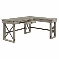 ACME Talmar Writing Desk With Lift Top In Marble Top And Weathered Gray Finish -CYMAX Sales 2297328 6 L 1