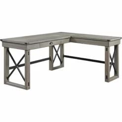 ACME Talmar Writing Desk With Lift Top In Marble Top And Weathered Gray Finish -CYMAX Sales 2297328 L 1