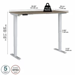Move 40 Series 60W X 30D Adjustable Desk In Platinum Gray - Engineered Wood -CYMAX Sales 2301062 25 L 1