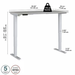 Move 40 Series 60W X 30D Adjustable Desk In Platinum Gray - Engineered Wood -CYMAX Sales 2301063 25 L 1