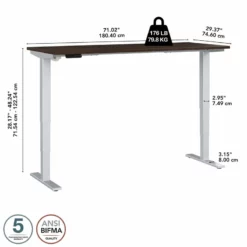 Move 40 Series 72W X 30D Adjustable Desk In Platinum Gray - Engineered Wood 41 Move 40 Series 72W X 30D Adjustable Desk In Platinum Gray - Engineered Wood -CYMAX Sales 2301065 26 L 2