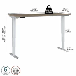 Move 40 Series 72W X 30D Adjustable Desk In Platinum Gray - Engineered Wood 34 Move 40 Series 72W X 30D Adjustable Desk In Platinum Gray - Engineered Wood -CYMAX Sales 2301066 26 L 2
