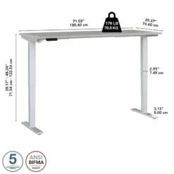 Move 40 Series 72W X 30D Adjustable Desk In Platinum Gray - Engineered Wood 26 Move 40 Series 72W X 30D Adjustable Desk In Platinum Gray - Engineered Wood -CYMAX Sales 2301067 24 L 2