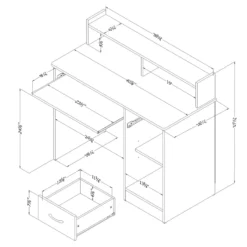 South Shore Axess Weathered Oak Desk With Tray & 1 Flam White Swivel Chair Set 10 South Shore Axess Weathered Oak Desk With Tray & 1 Flam White Swivel Chair Set -CYMAX Sales 2309744 1 L