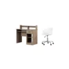 South Shore Axess Weathered Oak Desk With Tray & 1 Flam White Swivel Chair Set 2 South Shore Axess Weathered Oak Desk With Tray & 1 Flam White Swivel Chair Set -CYMAX Sales 2309744 L