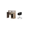 South Shore Axess Weathered Oak Desk With Tray & 1 Flam Swivel Chair Set 2 South Shore Axess Weathered Oak Desk With Tray & 1 Flam Swivel Chair Set -CYMAX Sales 2309750 L