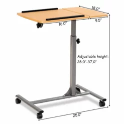 Costway Steel And Plastic Adjustable Laptop Notebook Desk Cart In Walnut -CYMAX Sales 2314148 9 L