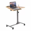Costway Steel And Plastic Adjustable Laptop Notebook Desk Cart In Walnut 2 Costway Steel And Plastic Adjustable Laptop Notebook Desk Cart In Walnut -CYMAX Sales 2314148 L