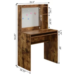 Designs2Go Student Desk With Magnetic Bulletin Board And Shelves In Nutmeg Wood -CYMAX Sales 2341035 6 L