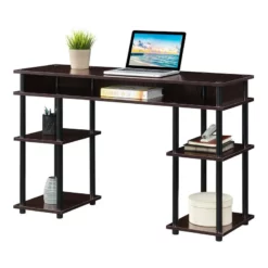 Designs2Go No-Tools Student Desk With Shelves In Espresso Wood Finish -CYMAX Sales 2341039 2 L