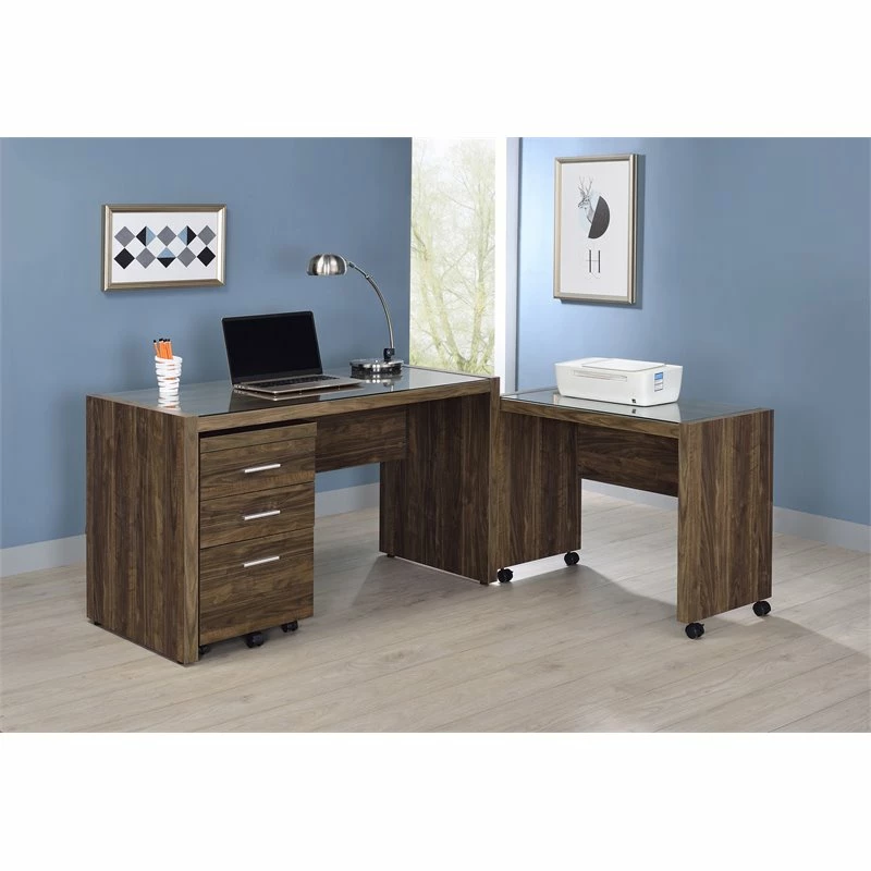 Coaster Luetta 48" Rectangular Wood Writing Desk In Aged Walnut 9 Coaster Luetta 48" Rectangular Wood Writing Desk In Aged Walnut - Image 7