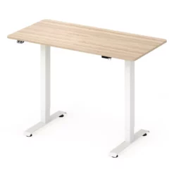 Furniture Of America Tilah Metal Height Adjustable Office Desk In Light Brown -CYMAX Sales 2382022 L