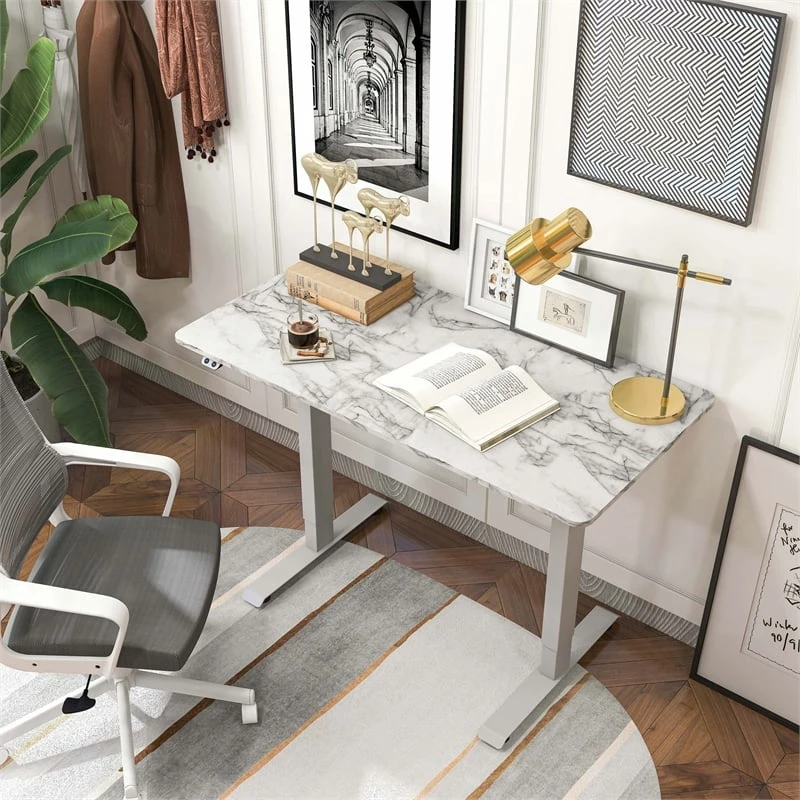 Furniture Of America Tilah Metal Height Adjustable Office Desk In Black 9 Furniture Of America Tilah Metal Height Adjustable Office Desk In Black - Image 7