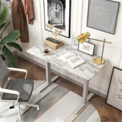 Furniture Of America Tilah Metal Height Adjustable Office Desk In Natural -CYMAX Sales 2382023 6 L 2