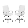 Home Square 2 Piece High Back Leather Office Chair Set In White And Chrome 1 Home Square 2 Piece High Back Leather Office Chair Set In White And Chrome -CYMAX Sales 2382115 L