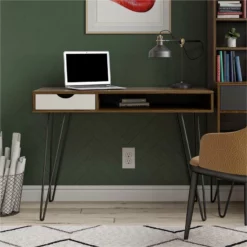 Novogratz Concord Computer Desk With Storage In Brown Oak/Gray -CYMAX Sales 2385336 3 L