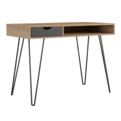 Novogratz Concord Computer Desk With Storage In Brown Oak/Gray -CYMAX Sales 2385337 4 L