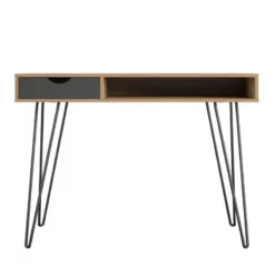 Novogratz Concord Computer Desk With Storage In Brown Oak/Gray -CYMAX Sales 2385337 6 L