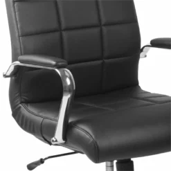 Home Square 2 Piece Swivel Mid Back Faux Leather Office Chair Set In Black -CYMAX Sales 2385448 2 L