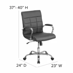 Home Square 2 Piece Swivel Mid Back Faux Leather Office Chair Set In Black -CYMAX Sales 2385448 7 L