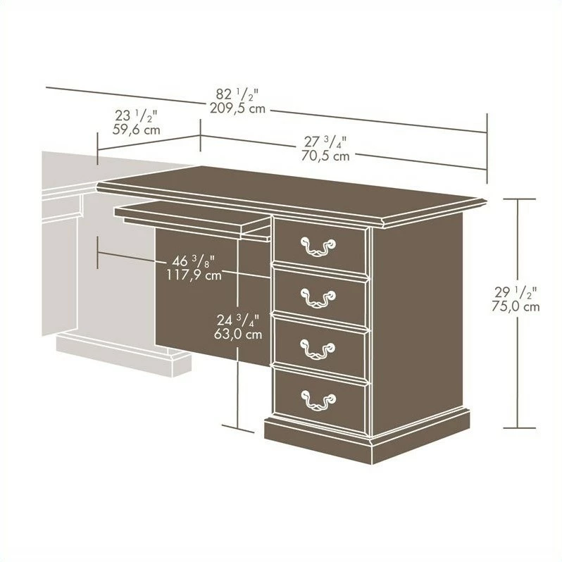 Sauder Heritage Hill Engineered Wood 48" Return Kit In Classic Cherry 8 Sauder Heritage Hill Engineered Wood 48" Return Kit In Classic Cherry - Image 6