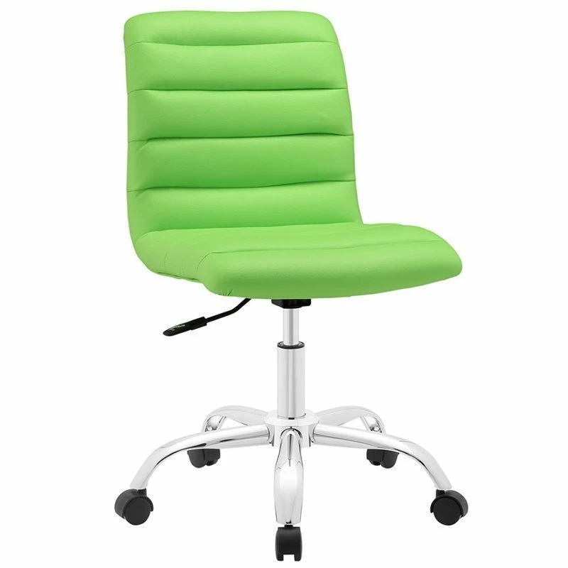 Home Square 2 Piece Mid Back Armless Swivel Office Chair Set In Bright Green 4 Home Square 2 Piece Mid Back Armless Swivel Office Chair Set In Bright Green - Image 2