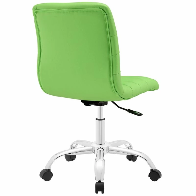 Home Square 2 Piece Mid Back Armless Swivel Office Chair Set In Bright Green 6 Home Square 2 Piece Mid Back Armless Swivel Office Chair Set In Bright Green - Image 4