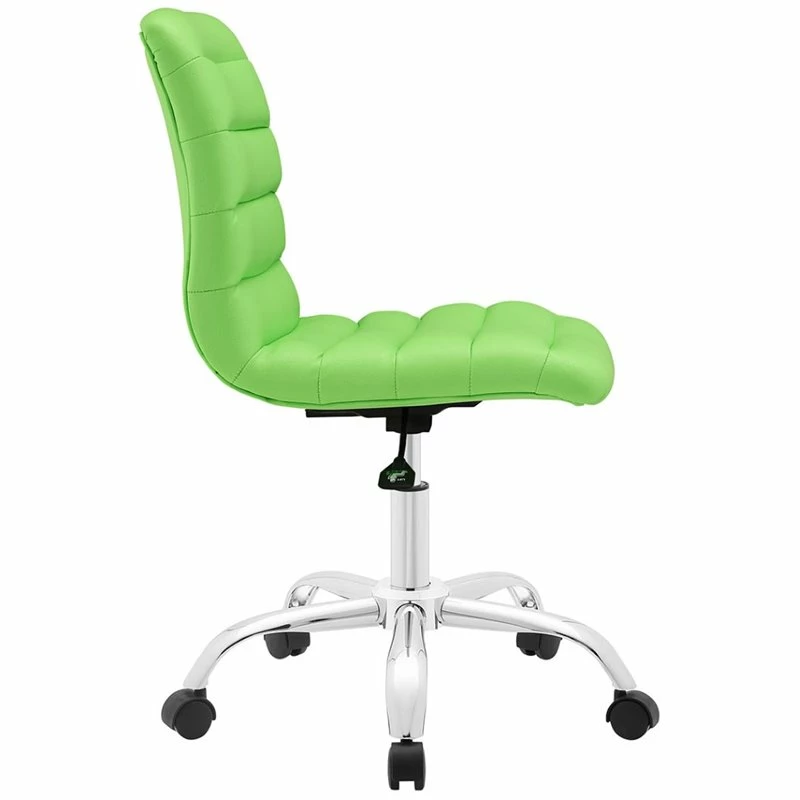 Home Square 2 Piece Mid Back Armless Swivel Office Chair Set In Bright Green 7 Home Square 2 Piece Mid Back Armless Swivel Office Chair Set In Bright Green - Image 5