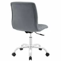 Home Square 2 Piece Mid Back Armless Swivel Office Chair Set In Gray -CYMAX Sales 2387549 3 L