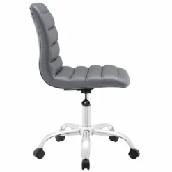 Home Square 2 Piece Mid Back Armless Swivel Office Chair Set In Gray -CYMAX Sales 2387549 4 L
