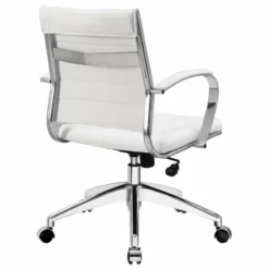 Home Square 2 Piece Modern Mid Back Vinyl Office Chair Set In White -CYMAX Sales 2387569 3 L