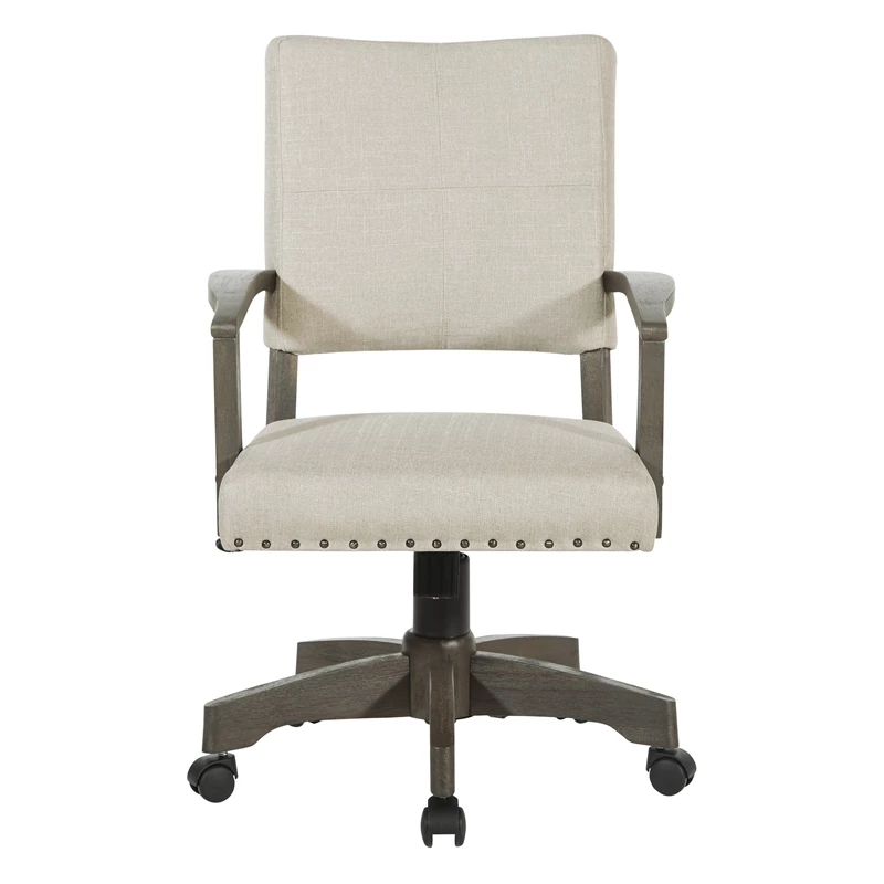 Santina Bankers Chair With Antique Gray Finish And Ivory White Fabric 5 Santina Bankers Chair With Antique Gray Finish And Ivory White Fabric - Image 3