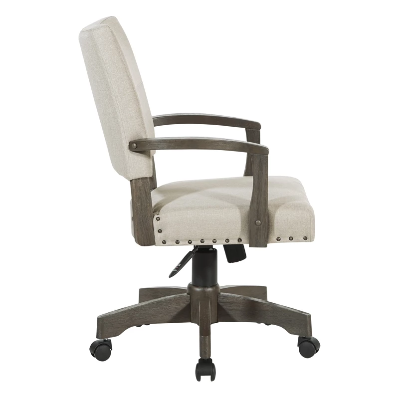 Santina Bankers Chair With Antique Gray Finish And Ivory White Fabric 6 Santina Bankers Chair With Antique Gray Finish And Ivory White Fabric - Image 4