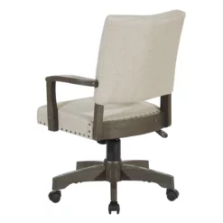 Santina Bankers Chair With Antique Gray Finish And Ivory White Fabric 16 Santina Bankers Chair With Antique Gray Finish And Ivory White Fabric -CYMAX Sales 2389388 5 L