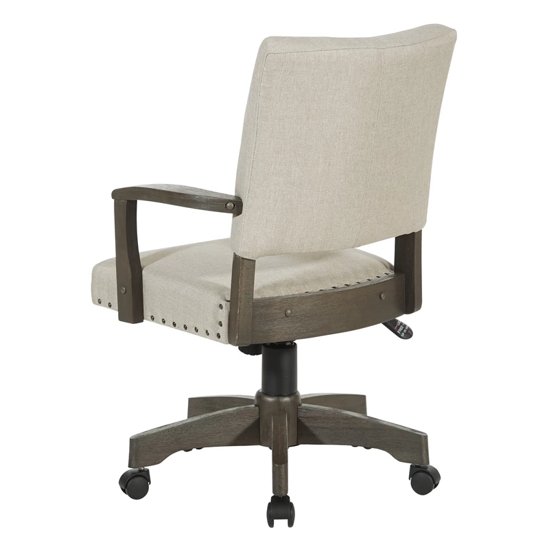 Santina Bankers Chair With Antique Gray Finish And Ivory White Fabric 8 Santina Bankers Chair With Antique Gray Finish And Ivory White Fabric - Image 6