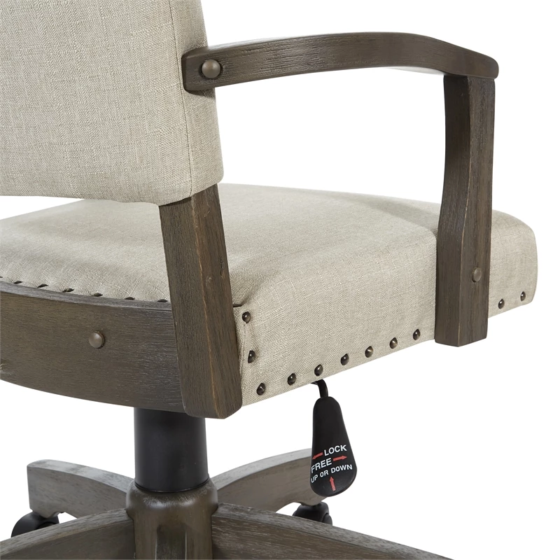 Santina Bankers Chair With Antique Gray Finish And Ivory White Fabric 9 Santina Bankers Chair With Antique Gray Finish And Ivory White Fabric - Image 7