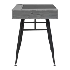 Calico Designs Nook Wood Writing Desk With Multi Soft-Close Storage In Gray -CYMAX Sales 2390357 10 L