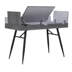 Calico Designs Nook Wood Writing Desk With Multi Soft-Close Storage In Gray -CYMAX Sales 2390357 14 L