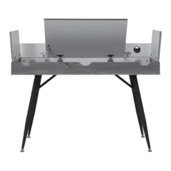 Calico Designs Nook Wood Writing Desk With Multi Soft-Close Storage In Gray -CYMAX Sales 2390357 18 L