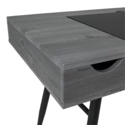 Calico Designs Nook Wood Writing Desk With Multi Soft-Close Storage In Gray -CYMAX Sales 2390357 6 L