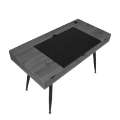 Calico Designs Nook Wood Writing Desk With Multi Soft-Close Storage In Gray -CYMAX Sales 2390357 9 L