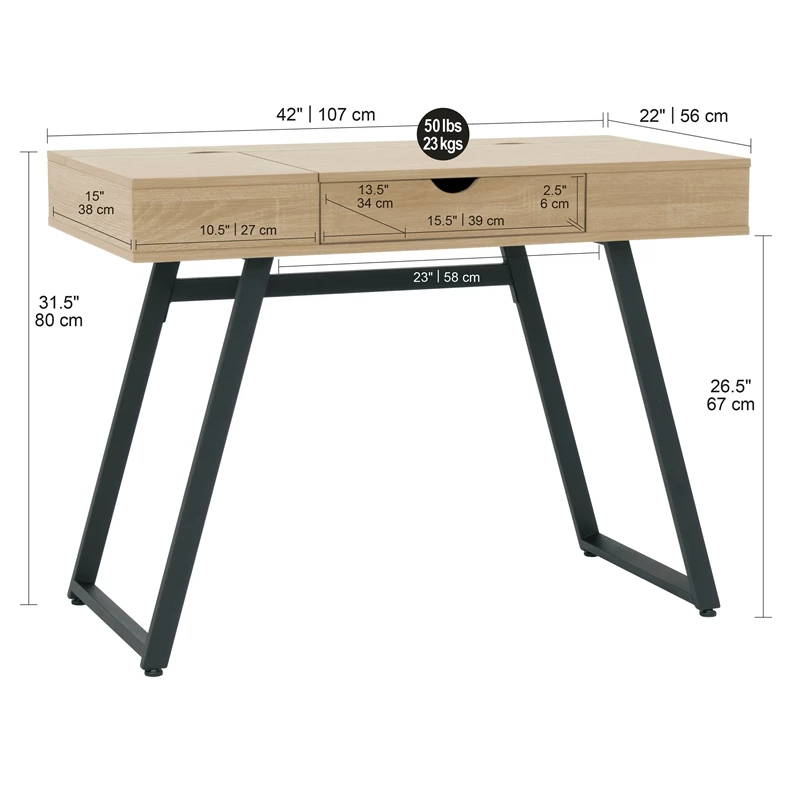 Calico Designs Rockdale Wood Writing Desk In Natural Honey Maple 16 Calico Designs Rockdale Wood Writing Desk In Natural Honey Maple - Image 14